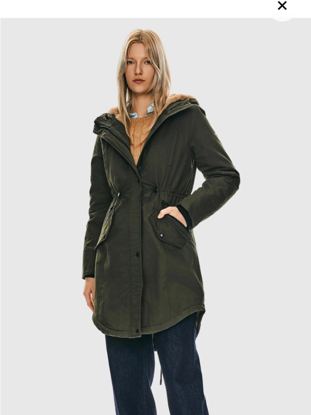Women’s Orolay Fleece Lined Hooded Parka Jacket
